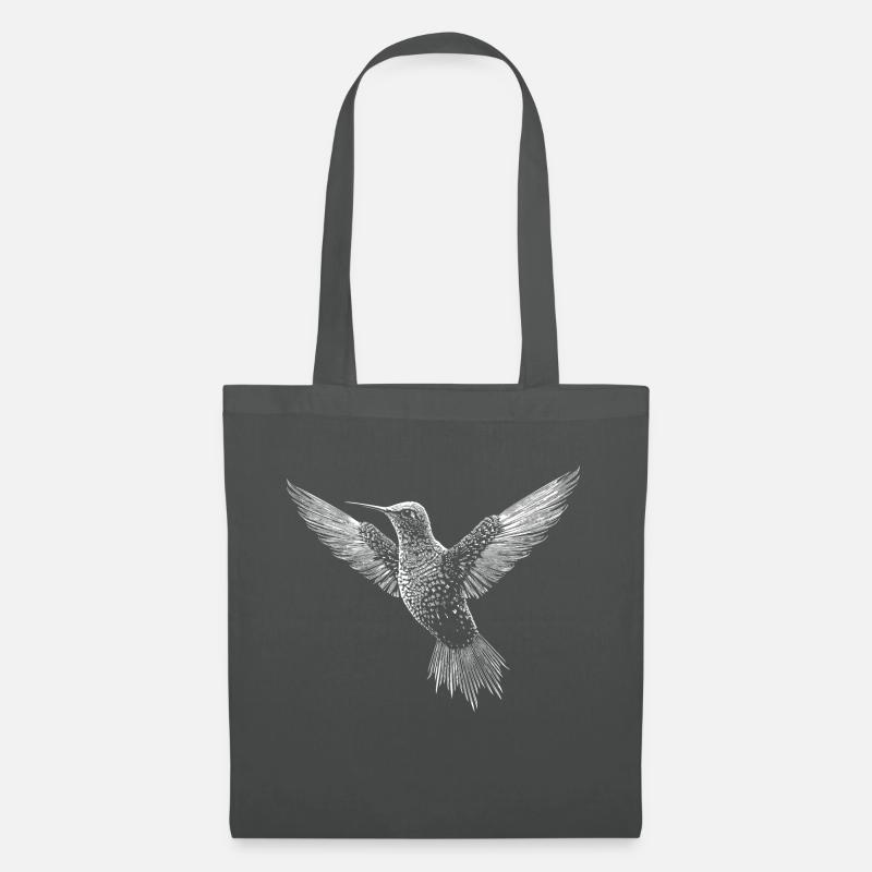 Kollibri, süßer Vogel im ASCII Code - Stoffbeutel - Graphite