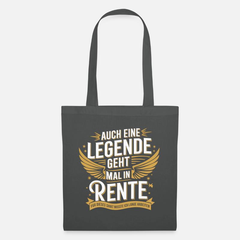 Auch Eine Legende Geht Mal In Rente - Stoffbeutel - Graphite