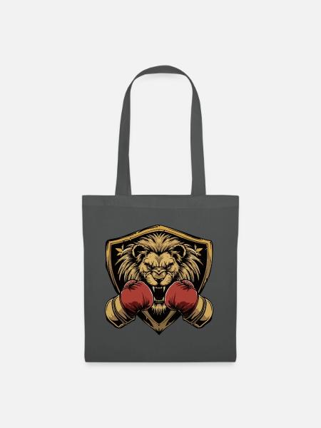 Löwe Boxer MMA Logo - Stoffbeutel - Graphite