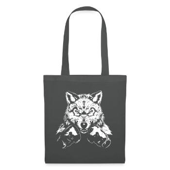 Wolf Boxen Kämpfer MMA - Stoffbeutel - Graphite - Vorne
