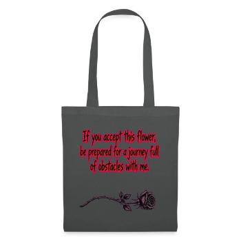Wenn du dieses Zitat der Blumen-Rose-Dunklen Romanze annimmst - Stoffbeutel - Graphite - Vorne