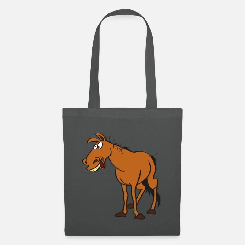 Lustiges Pferd - Stoffbeutel - Graphite