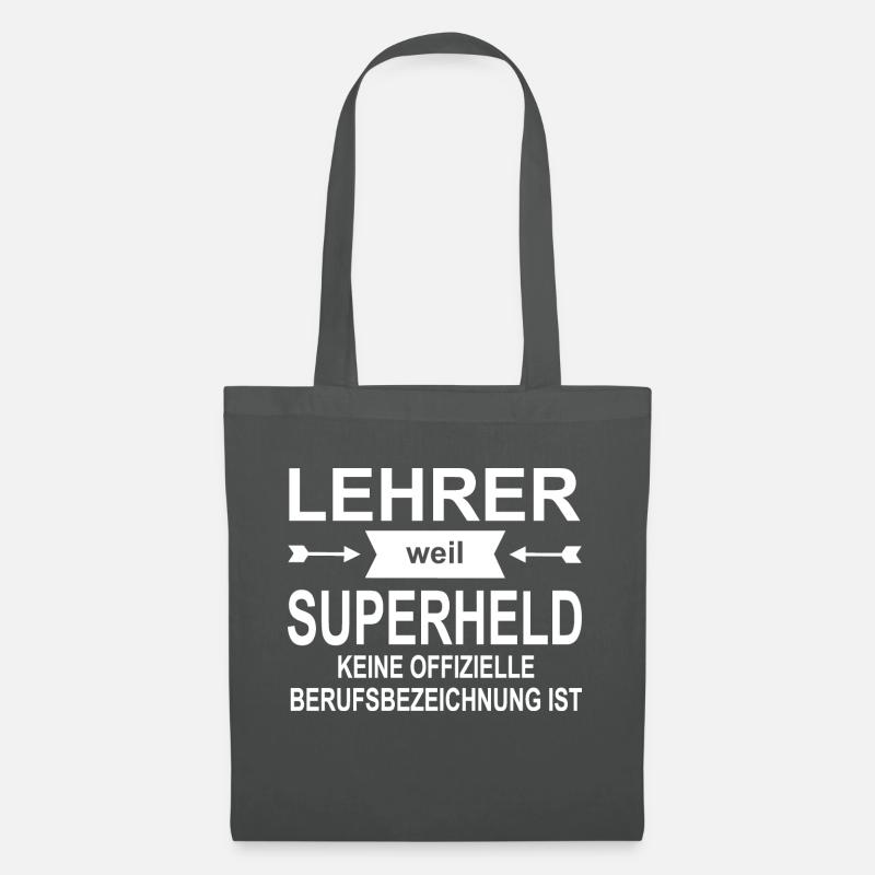 Lehrer Superheld - Stoffbeutel - Graphite