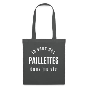 je veux des paillettes dans ma vie - Sac en tissu - gris graphite - Devant