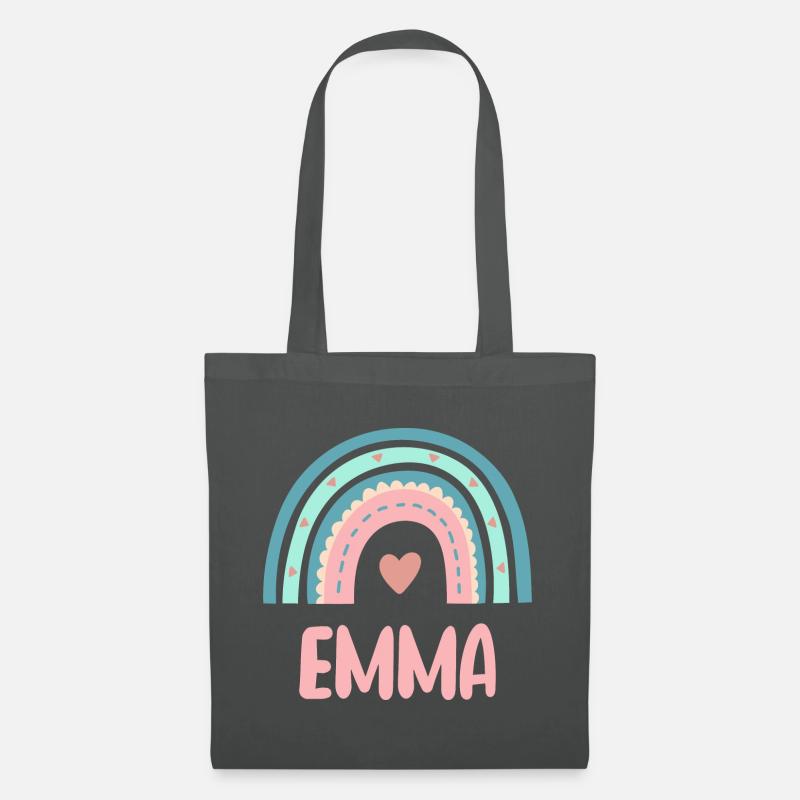 Emma Name Regenbogen Baby - Stoffbeutel - Graphite