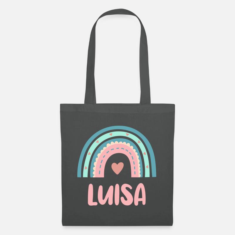 Luisa Name Regenbogen Baby - Stoffbeutel - Graphite