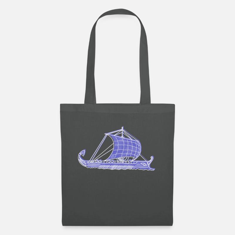 « Argo », Boho Line Art Design, série « Grèce » - Sac en tissu - gris graphite