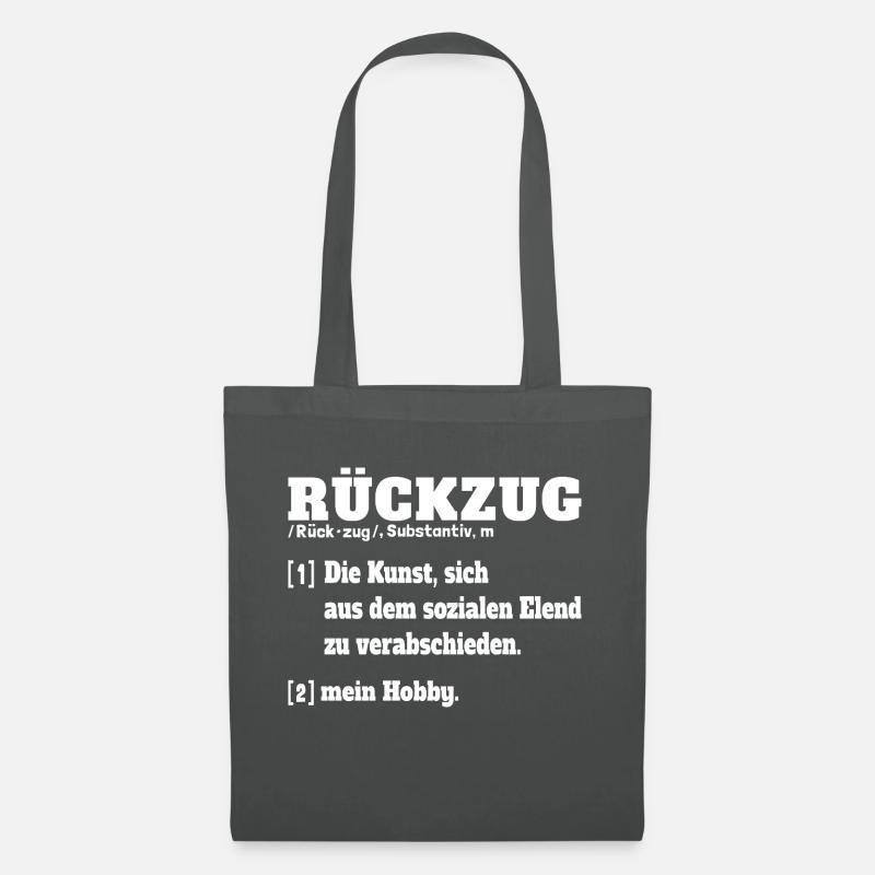 Rückzug Definition Wörterbuch - Stoffbeutel - Graphite