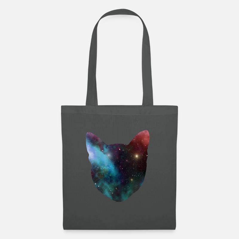 space cat Weltraumkatze Geschenk - Stoffbeutel - Graphite