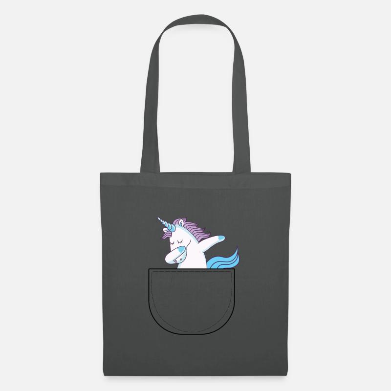 Einhorn in der Tasche - Stoffbeutel - Graphite
