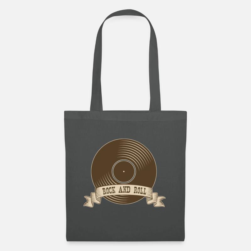Rock n Roll Rock Rock and Roll Musik Vinyl - Stoffbeutel - Graphite