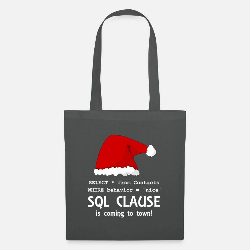 Sql Clause arrive en ville! - blanc - Sac en tissu - gris graphite
