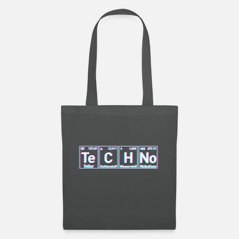 Techno Musik Periodensystem EDM Rave - Stoffbeutel - Graphite
