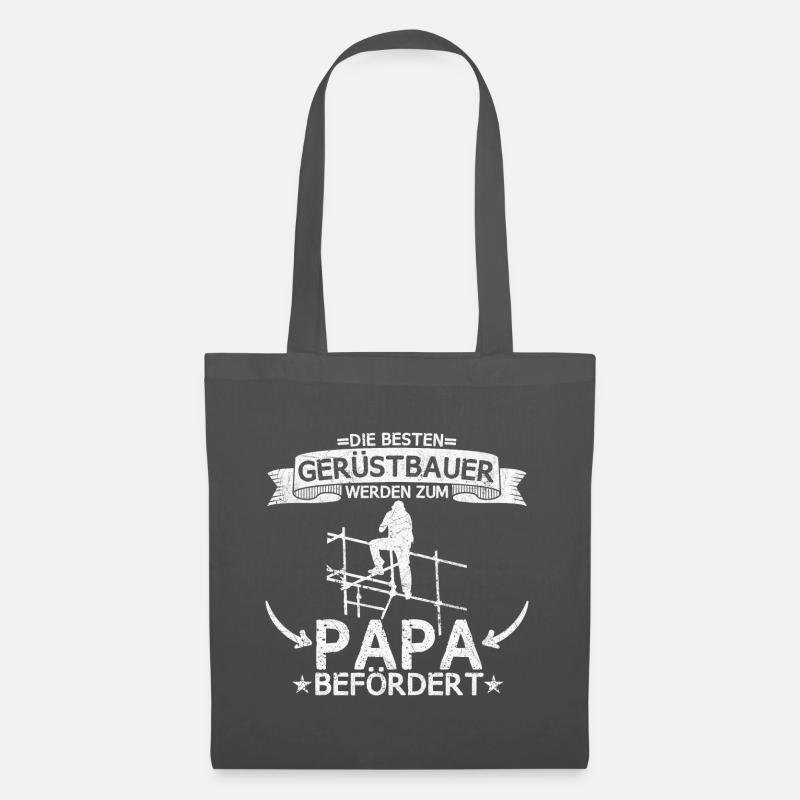 Gerüstbauer Bauarbeiter Gerüstbau Spruch Papa - Stoffbeutel - Graphite