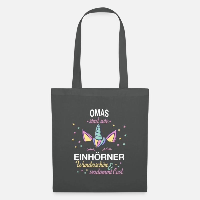 Oma Omas Großmutter Spruch Einhorn - Stoffbeutel - Graphite