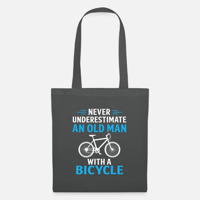 mai sottovalutare un vecchio con una bicicletta - Borsa di stoffa - grigio grafite