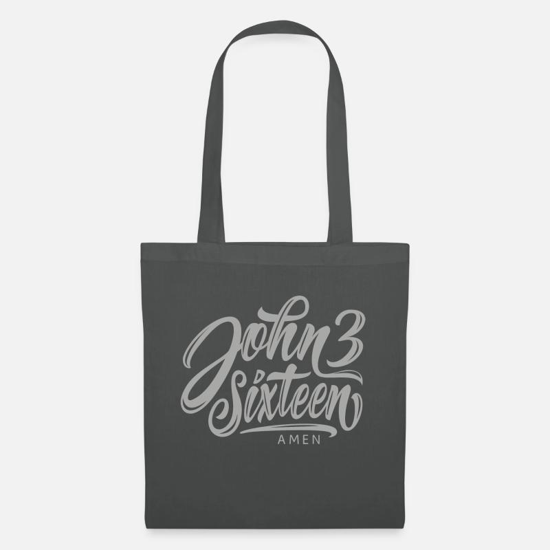 John 3-16 - Stoffbeutel - Graphite