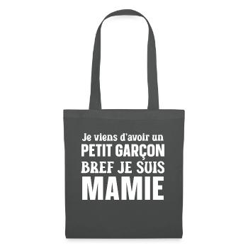Bref je suis mamie Cadeau mamie annonce grossesse - Sac en tissu - gris graphite - Devant