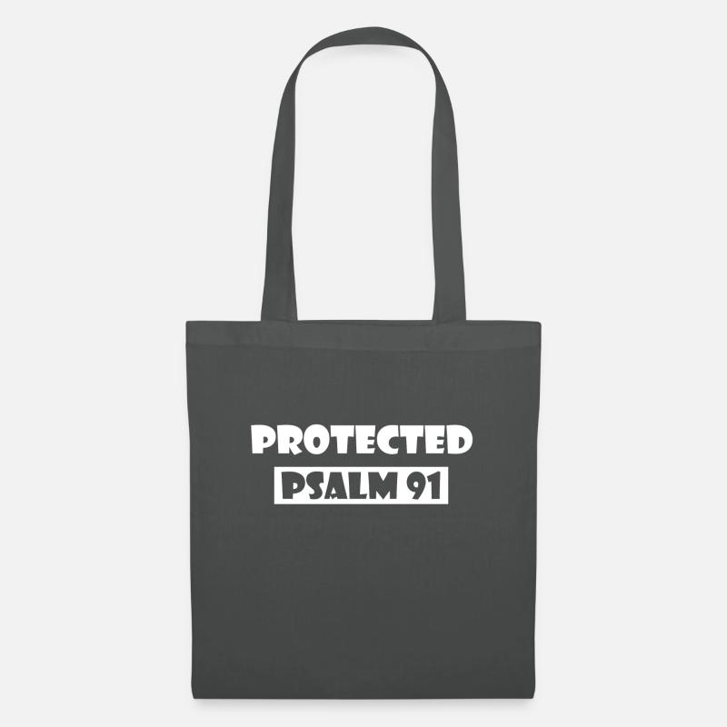 Christian Design Protected Psalm 91 - Stoffbeutel - Graphite