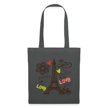 Paris Eiffel Tower Arc de Triomphe Love from Frankre - Tote Bag - graphite grey - Front