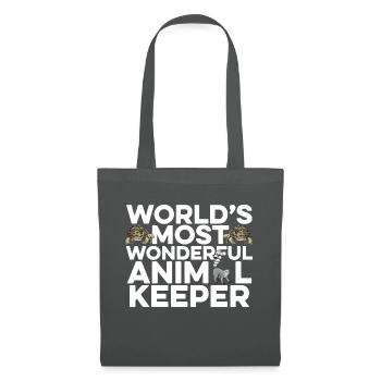 World's Most Wonderful Animal Keeper Animal Lover - Stoffbeutel - Graphite - Vorne