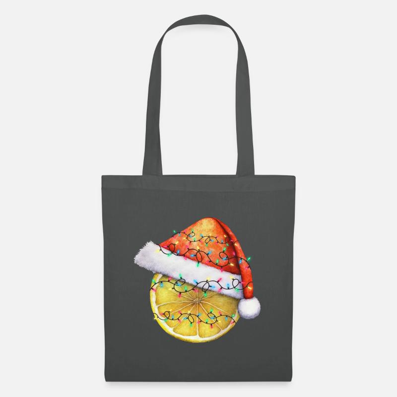 christmas Zitrone - Stoffbeutel - Graphite