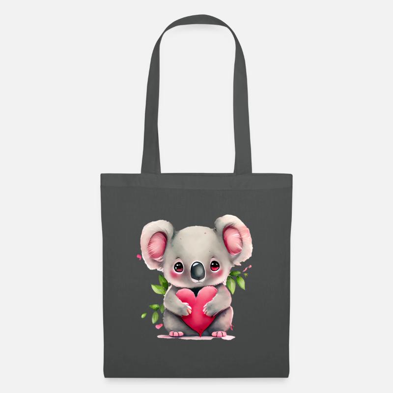 Koala Valentinstag Geschenk - Stoffbeutel - Graphite