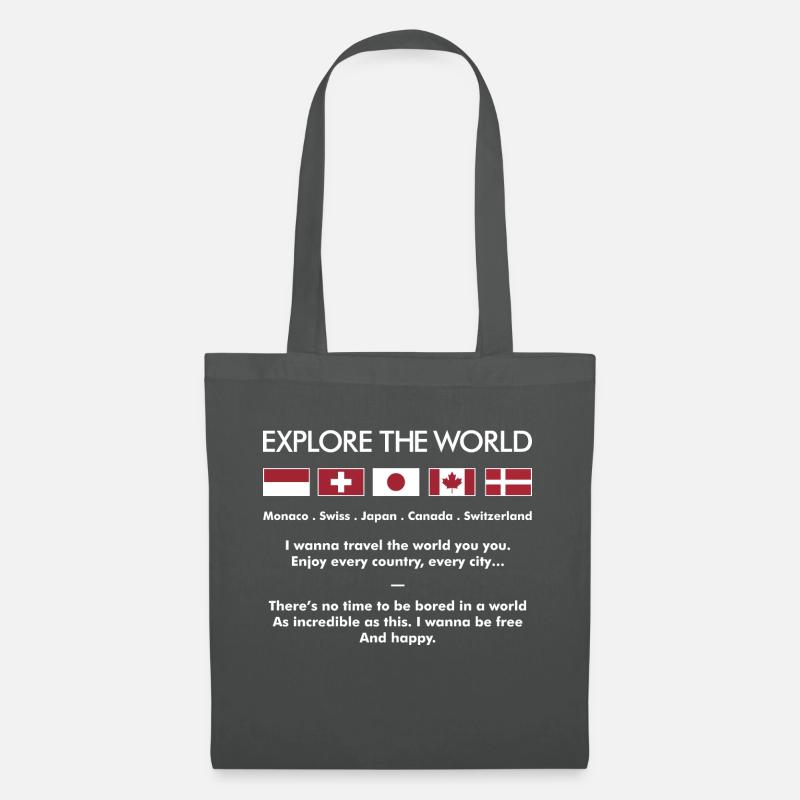 Explore The World a - Tote Bag - graphite grey