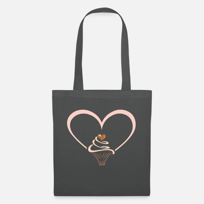 Cupcake-Liebe - Stoffbeutel - Graphite