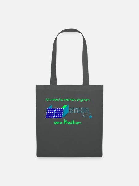 Balkonkraftwerk Energiewende grün - Stoffbeutel - Graphite