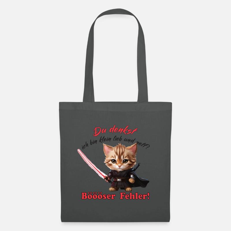 Böser Fehler Lustiger Spruch Katze - Stoffbeutel - Graphite