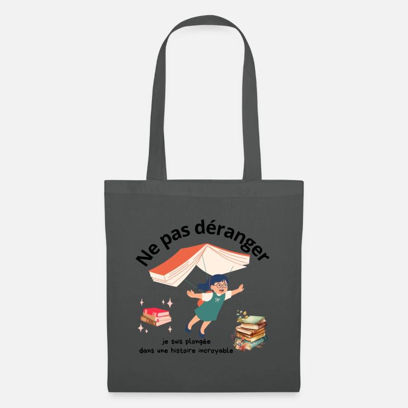 Ne pas déranger lecture - Sac en tissu - gris graphite