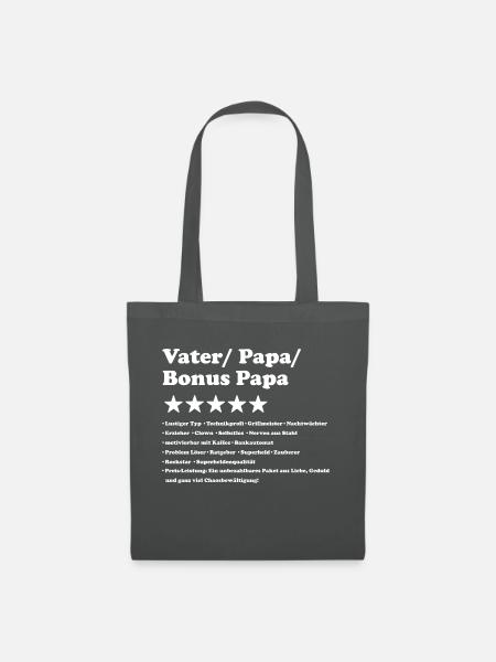 Vater 5 Sterne Bewertung - Stoffbeutel - Graphite