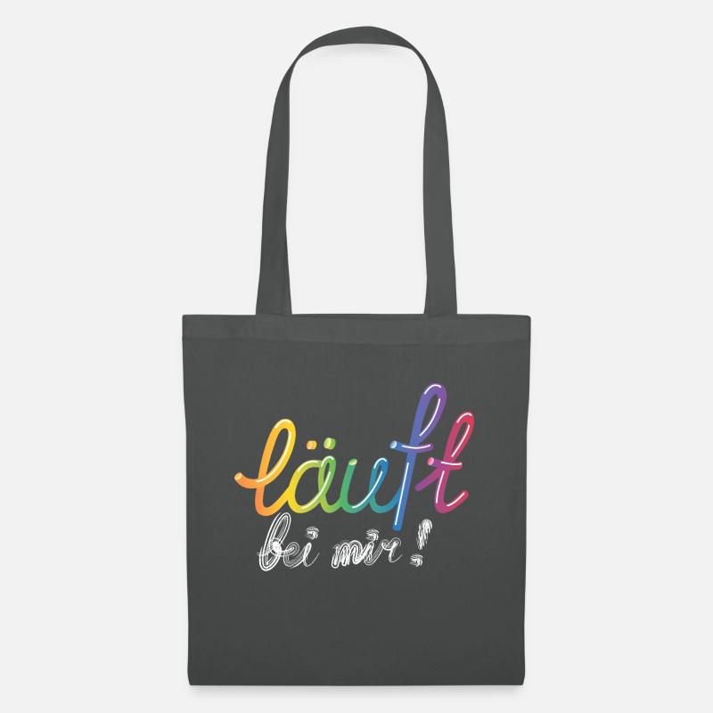Läuft bei mir! Regenbogen - Stoffbeutel - Graphite