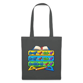 Binomische Formeln – Mathe Geek Design - Stoffbeutel - Graphite - Vorne