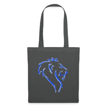 Neon Blue Lion Umrisskunst - Stoffbeutel - Graphite - Vorne