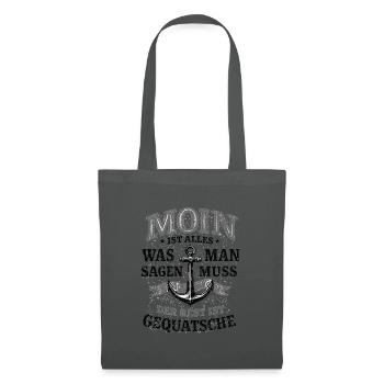 Moin ist alles Spruch – Vintage Typo mit Anker - Stoffbeutel - Graphite - Vorne