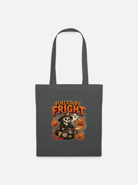 Powered by Fright – Lustiger Halloween-Feuerwehrmann - Stoffbeutel - Graphite