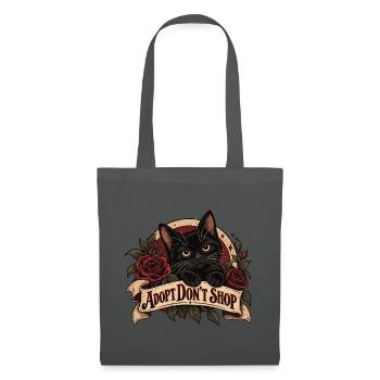 Adopt Don’t Shop Black Cat - Stoffbeutel - Graphite - Vorne