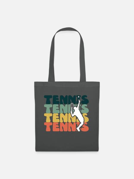 Tennis Tennisspieler Tennisplatz - Stoffbeutel - Graphite
