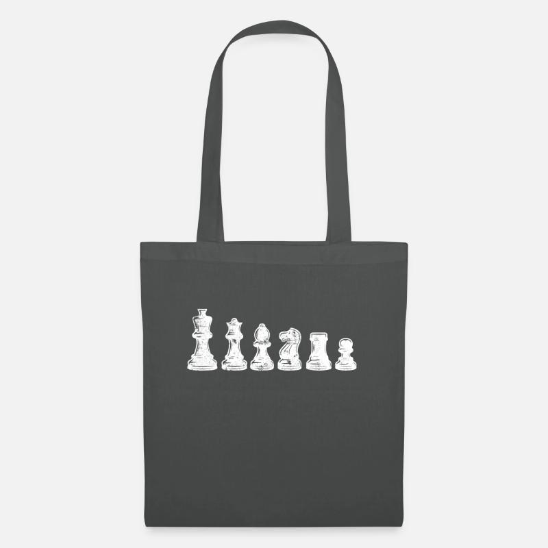 Schach Chess Figuren - Stoffbeutel - Graphite