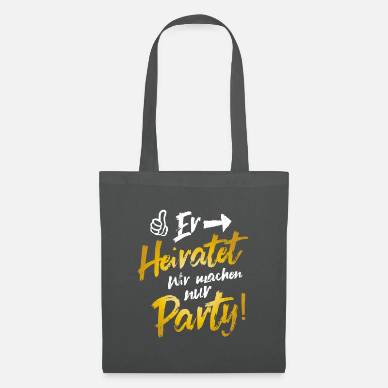 er heiratet wir machen party - Stoffbeutel - Graphite