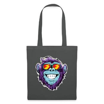 Affe Sonnenbrille Kopf Gesicht - Stoffbeutel - Graphite - Vorne