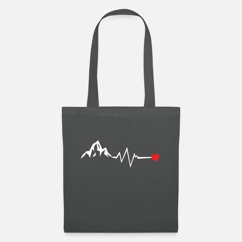Berge Puls Mountain Frequenz Herz - Stoffbeutel - Graphite
