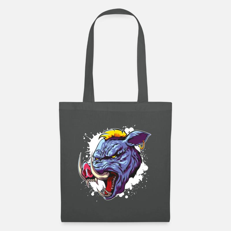 cinghiale testa di cinghiale - Borsa di stoffa - grigio grafite