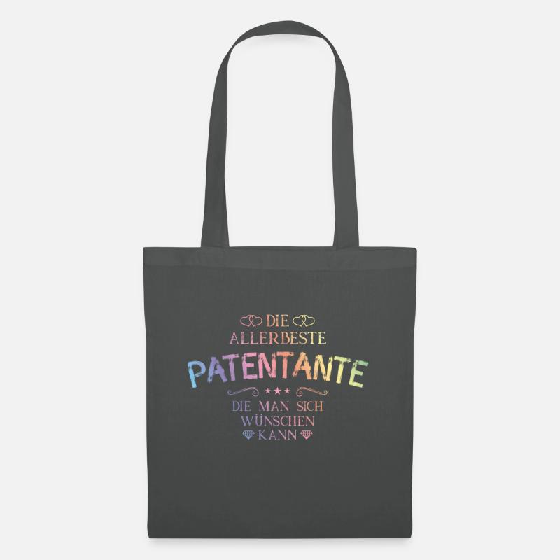 Die Allerbeste Patentante - Stoffbeutel - Graphite