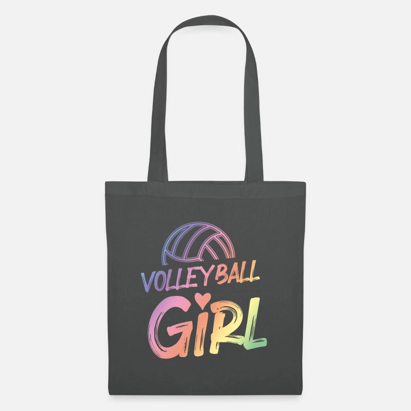 Volleyball Mädchen Herz Bunt - Stoffbeutel - Graphite