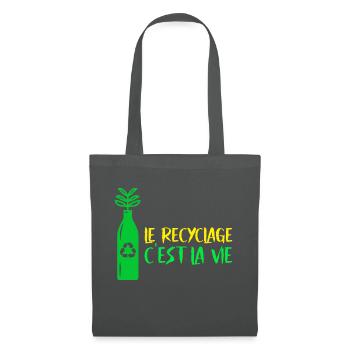 Le recyclage c est la vie - Sac en tissu - gris graphite - Devant