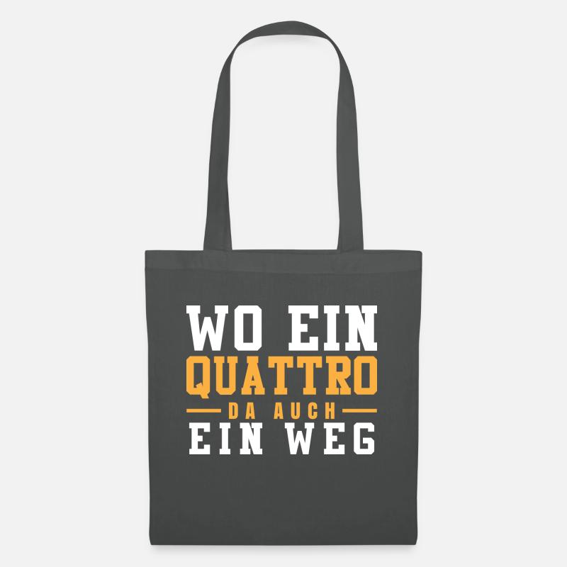 Wo ein Quattro da auch ein Weg - Stoffbeutel - Graphite