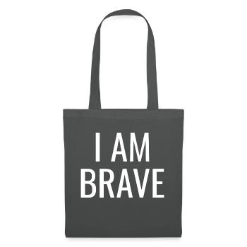 I Am Brave - Christian Positive Quotes - Tote Bag - graphite grey - Front